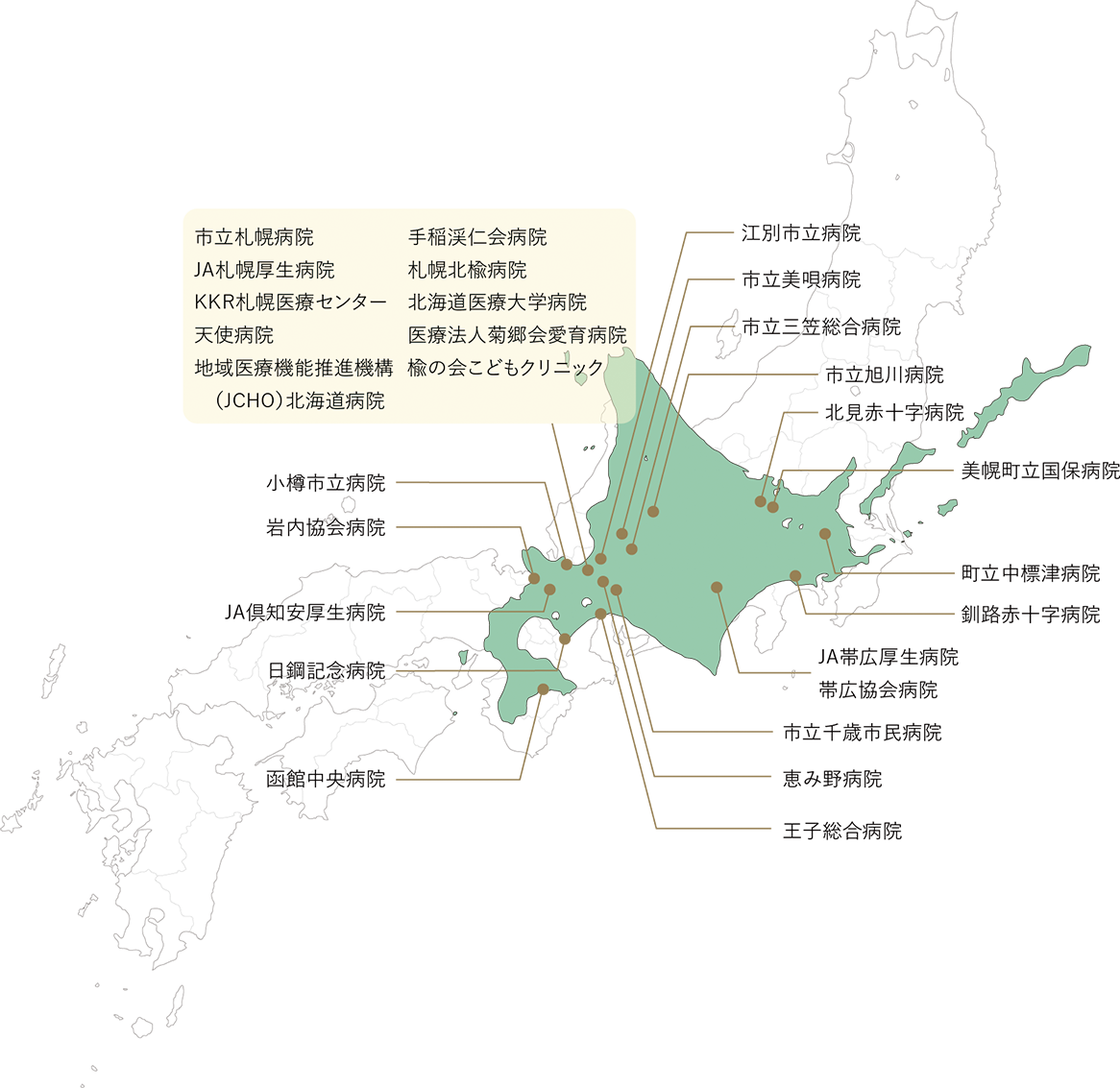 関連病院一覧地図